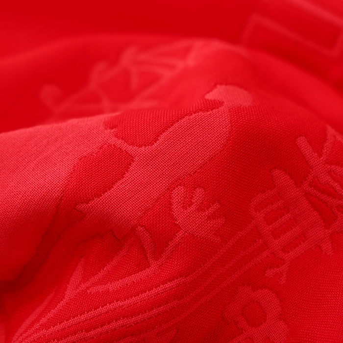 91家纺网 家纺一手货源 找家纺 朴尔家纺-毛巾被 2026新款全棉六层纱布大红色婚庆加厚透气枕巾 白首之约