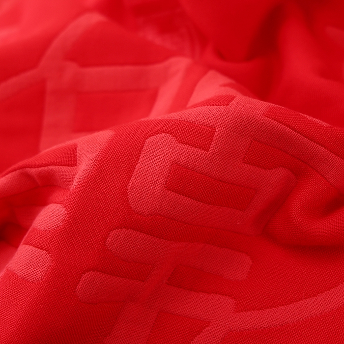 91家纺网 家纺一手货源 找家纺 朴尔家纺-毛巾被 2026新款全棉六层纱布大红色婚庆加厚透气枕巾 比翼成双