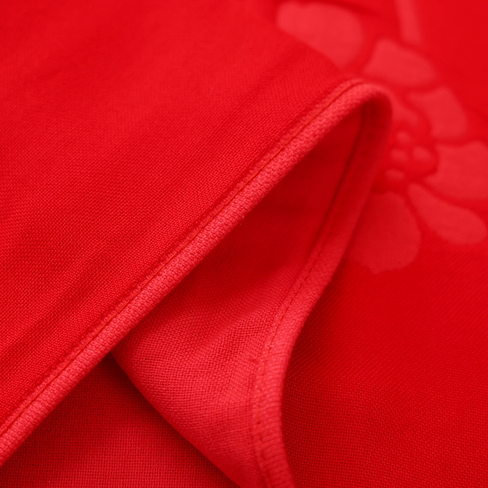 91家纺网 家纺一手货源 找家纺 朴尔家纺-毛巾被 2026新款全棉六层纱布大红色婚庆加厚透气枕巾 花开并蒂