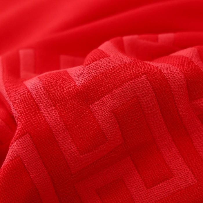 91家纺网 家纺一手货源 找家纺 朴尔家纺-毛巾被 2026新款全棉六层纱布大红色婚庆加厚透气枕巾 花开并蒂