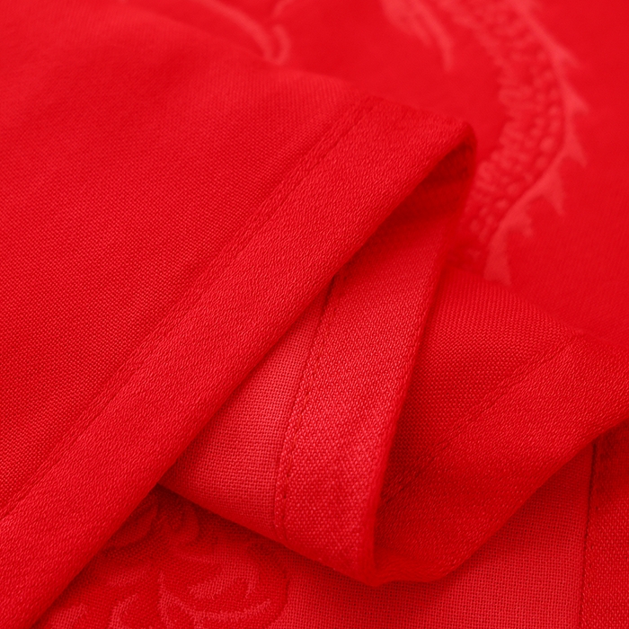 91家纺网 家纺一手货源 找家纺 朴尔家纺-毛巾被 2026新款全棉六层纱布大红色婚庆加厚透气枕巾 龙凤呈祥