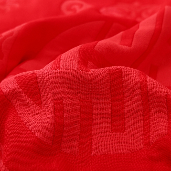 91家纺网 家纺一手货源 找家纺 朴尔家纺-毛巾被 2026新款全棉六层纱布大红色婚庆加厚透气枕巾 龙凤呈祥