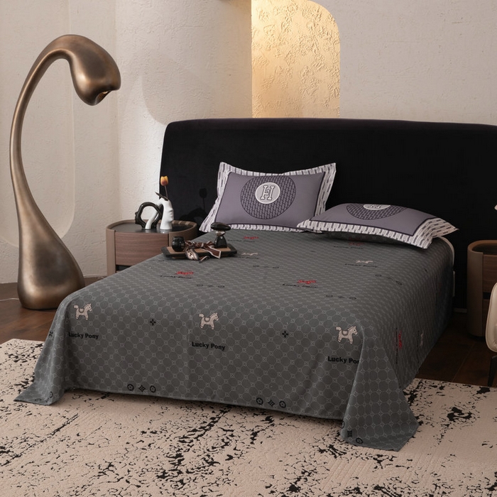 91家纺网 家纺一手货源 找家纺 宝薇 2026新款潮牌轻奢风加厚斜纹磨毛大版四件套 马上暴富