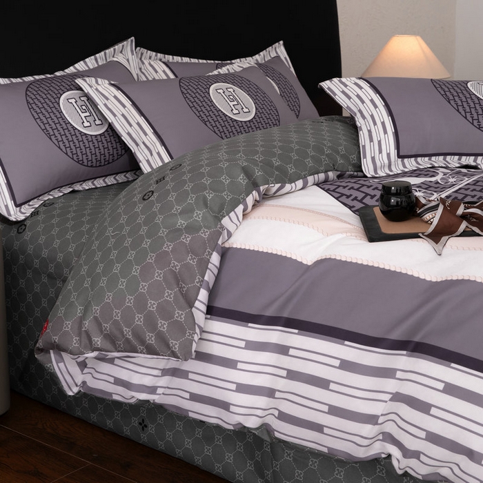 91家纺网 家纺一手货源 找家纺 宝薇 2026新款潮牌轻奢风加厚斜纹磨毛大版四件套 马上暴富