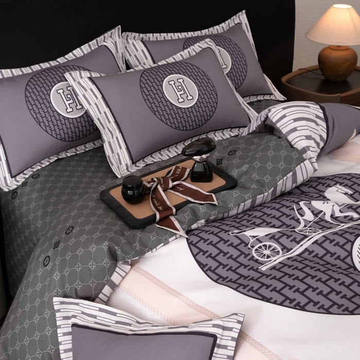 91家纺网 家纺一手货源 找家纺 宝薇 2026新款潮牌轻奢风加厚斜纹磨毛大版四件套 马上暴富