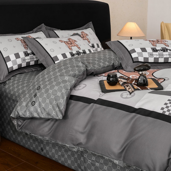 91家纺网 家纺一手货源 找家纺 宝薇 2026新款潮牌轻奢风加厚斜纹磨毛大版四件套 马上有钱