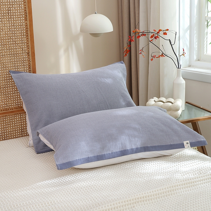 91家纺网 家纺一手货源 找家纺 （总）朴尔家纺-毛巾被 2026新款全棉无印风纱布毛圈加厚色织提花枕巾