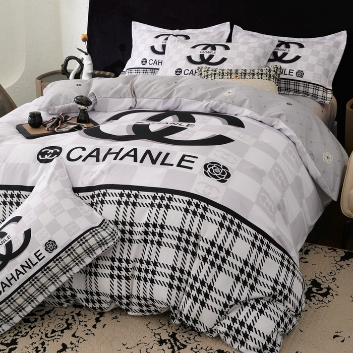 宝薇 2026新款潮牌轻奢风加厚斜纹磨毛大版四件套 棋盘香