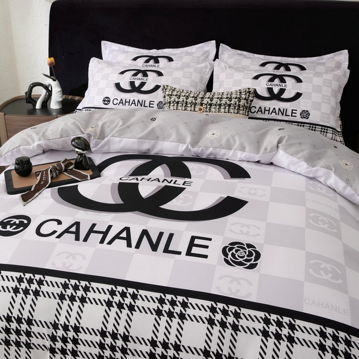 91家纺网 家纺一手货源 找家纺 宝薇 2026新款潮牌轻奢风加厚斜纹磨毛大版四件套 棋盘香