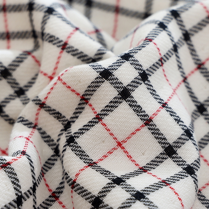 91家纺网 家纺一手货源 找家纺 朴尔家纺-毛巾被 2026新款全棉无印风纱布毛圈加厚色织提花枕巾 毛圈双面枕巾-红格白