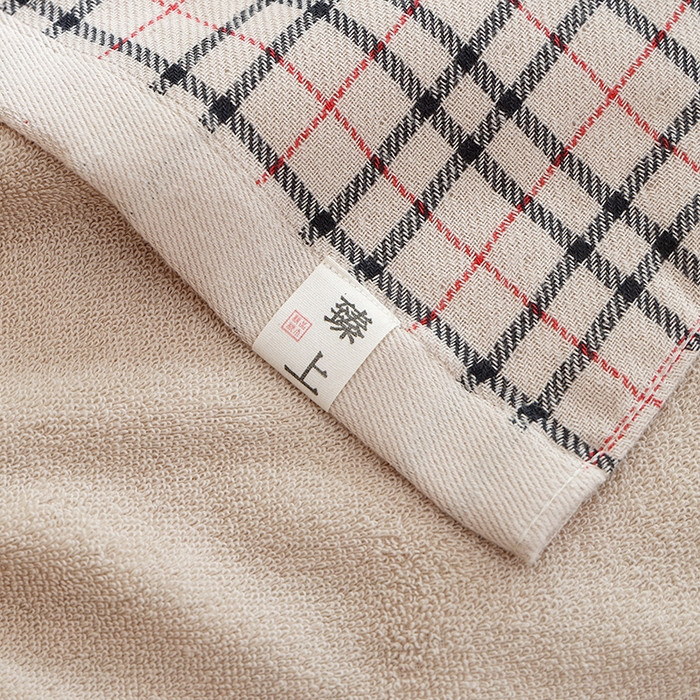 91家纺网 家纺一手货源 找家纺 朴尔家纺-毛巾被 2026新款全棉无印风纱布毛圈加厚色织提花枕巾 毛圈双面枕巾-红格咖