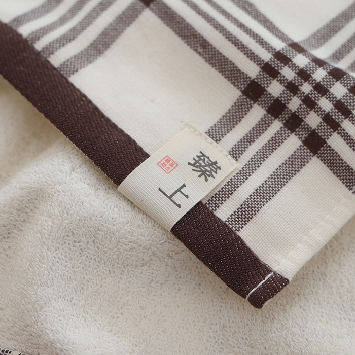 91家纺网 家纺一手货源 找家纺 朴尔家纺-毛巾被 2026新款全棉无印风纱布毛圈加厚色织提花枕巾 毛圈双面枕巾-咖大格
