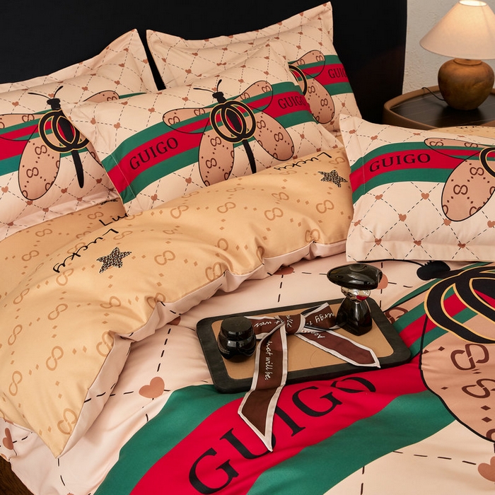 91家纺网 家纺一手货源 找家纺 宝薇 2026新款潮牌轻奢风加厚斜纹磨毛大版四件套 蜻蜓