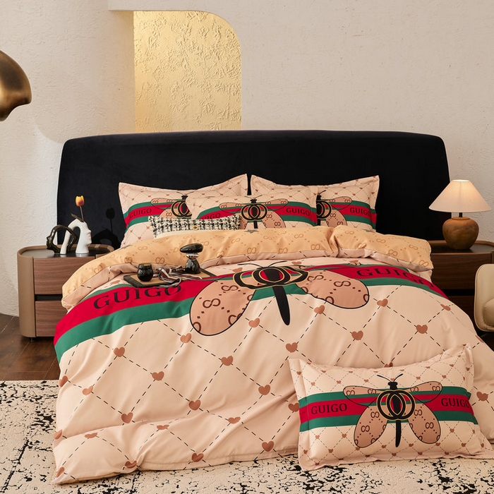 91家纺网 家纺一手货源 找家纺 宝薇 2026新款潮牌轻奢风加厚斜纹磨毛大版四件套 蜻蜓