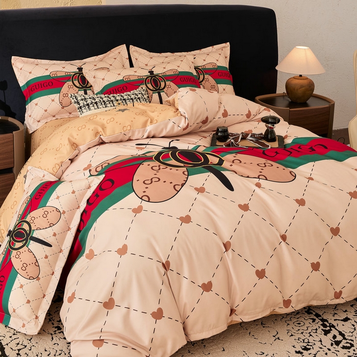 91家纺网 家纺一手货源 找家纺 宝薇 2026新款潮牌轻奢风加厚斜纹磨毛大版四件套 蜻蜓