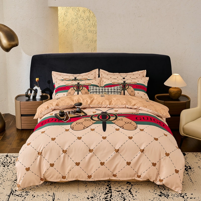 91家纺网 家纺一手货源 找家纺 宝薇 2026新款潮牌轻奢风加厚斜纹磨毛大版四件套 蜻蜓