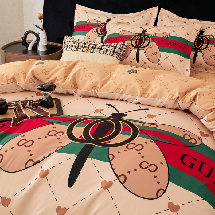 91家纺网 家纺一手货源 找家纺 宝薇 2026新款潮牌轻奢风加厚斜纹磨毛大版四件套 蜻蜓