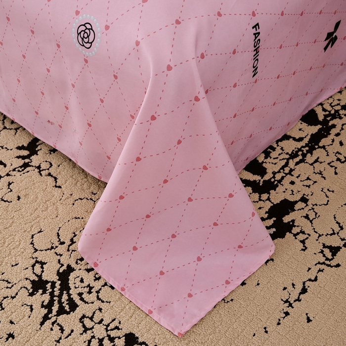 91家纺网 家纺一手货源 找家纺 宝薇 2026新款潮牌轻奢风加厚斜纹磨毛大版四件套 小香风