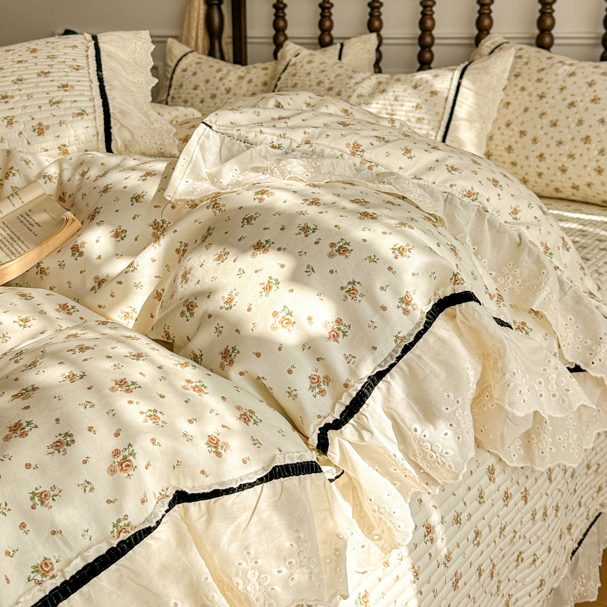 91家纺网 家纺一手货源 找家纺 （总）美梦家纺 2026春夏新款全棉花边全棉床盖四件套系列