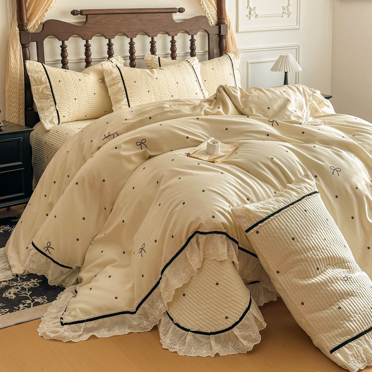 91家纺网 家纺一手货源 找家纺 （总）美梦家纺 2026春夏新款全棉花边全棉床盖四件套系列