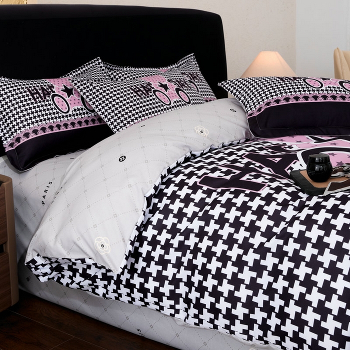 91家纺网 家纺一手货源 找家纺 宝薇 2026新款潮牌轻奢风加厚斜纹磨毛大版四件套 星星熊