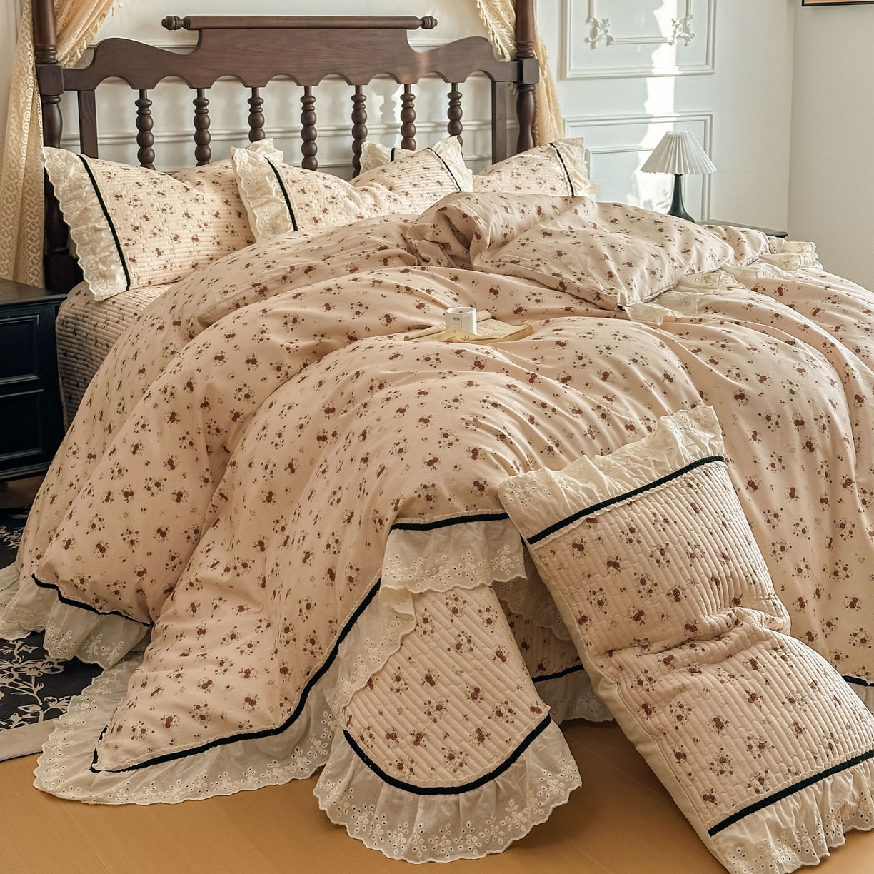 91家纺网 家纺一手货源 找家纺 （总）美梦家纺 2026春夏新款全棉花边全棉床盖四件套系列