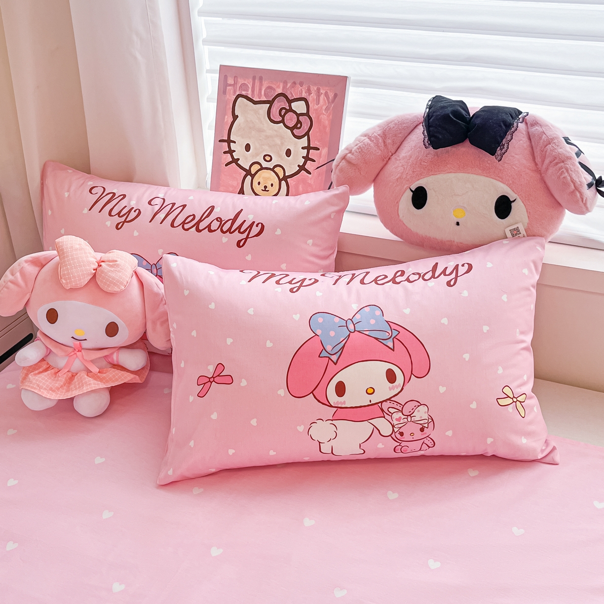 91家纺网 家纺一手货源 找家纺 暮思家居 2026新款正版授权三丽鸥大版全棉纯棉数码印花纯棉四件套系列-第二批(专版花型) 大版-小兔美乐蒂