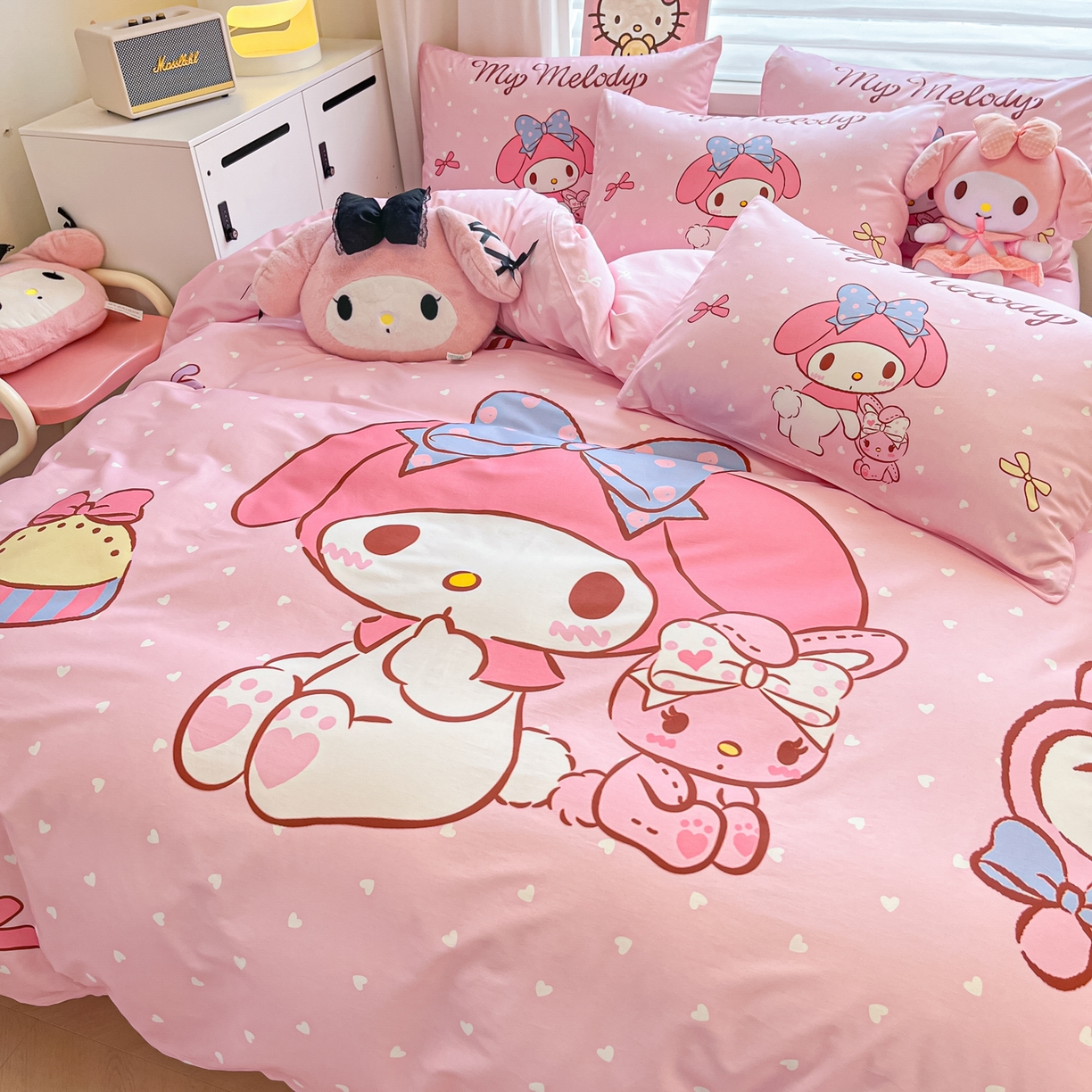 91家纺网 家纺一手货源 找家纺 暮思家居 2026新款正版授权三丽鸥大版全棉纯棉数码印花纯棉四件套系列-第二批(专版花型) 大版-小兔美乐蒂