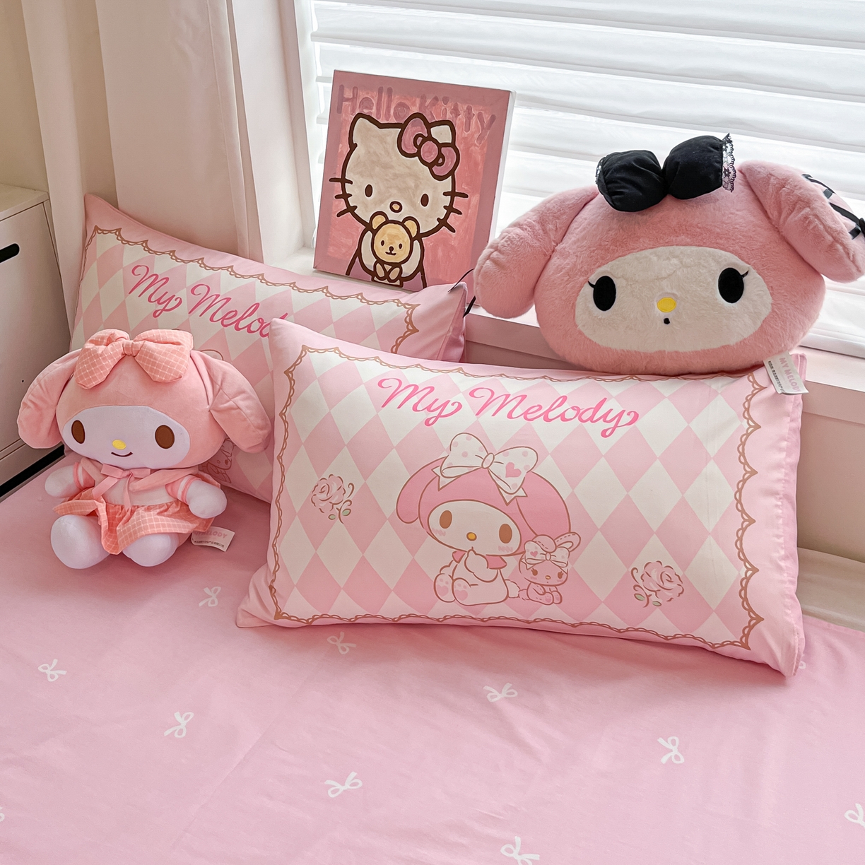 91家纺网 家纺一手货源 找家纺 暮思家居 2026新款正版授权三丽鸥大版全棉纯棉数码印花纯棉四件套系列-第二批(专版花型) 大版-公主美乐蒂