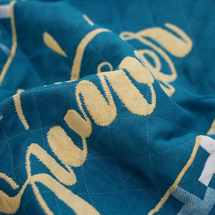 91家纺网 家纺一手货源 找家纺 朴尔家纺-毛巾被 2026新款全棉色织提花宽边定位四层纱布枕巾 阳光风车-绿