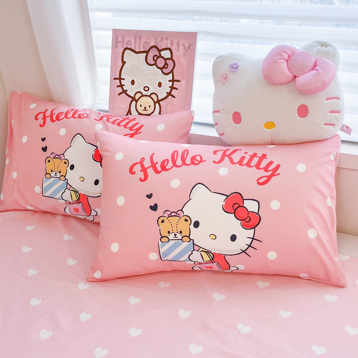 91家纺网 家纺一手货源 找家纺 暮思家居 2026新款正版授权三丽鸥大版全棉纯棉数码印花纯棉四件套系列-第二批(专版花型) 大版-礼物KT