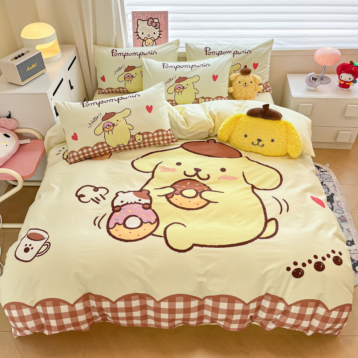 暮思家居 2026新款正版授权三丽鸥大版全棉纯棉数码印花纯棉四件套系列-第二批(专版花型) 大版-甜甜圈布丁狗