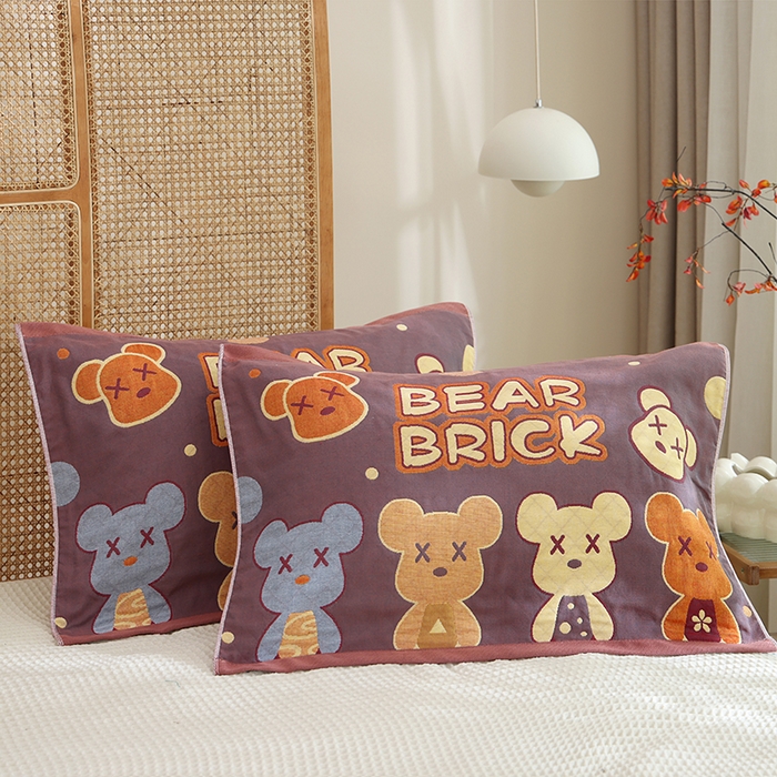 91家纺网 家纺一手货源 找家纺 （总）朴尔家纺-毛巾被 2026新款色织定位提花纯棉四层纱布枕巾