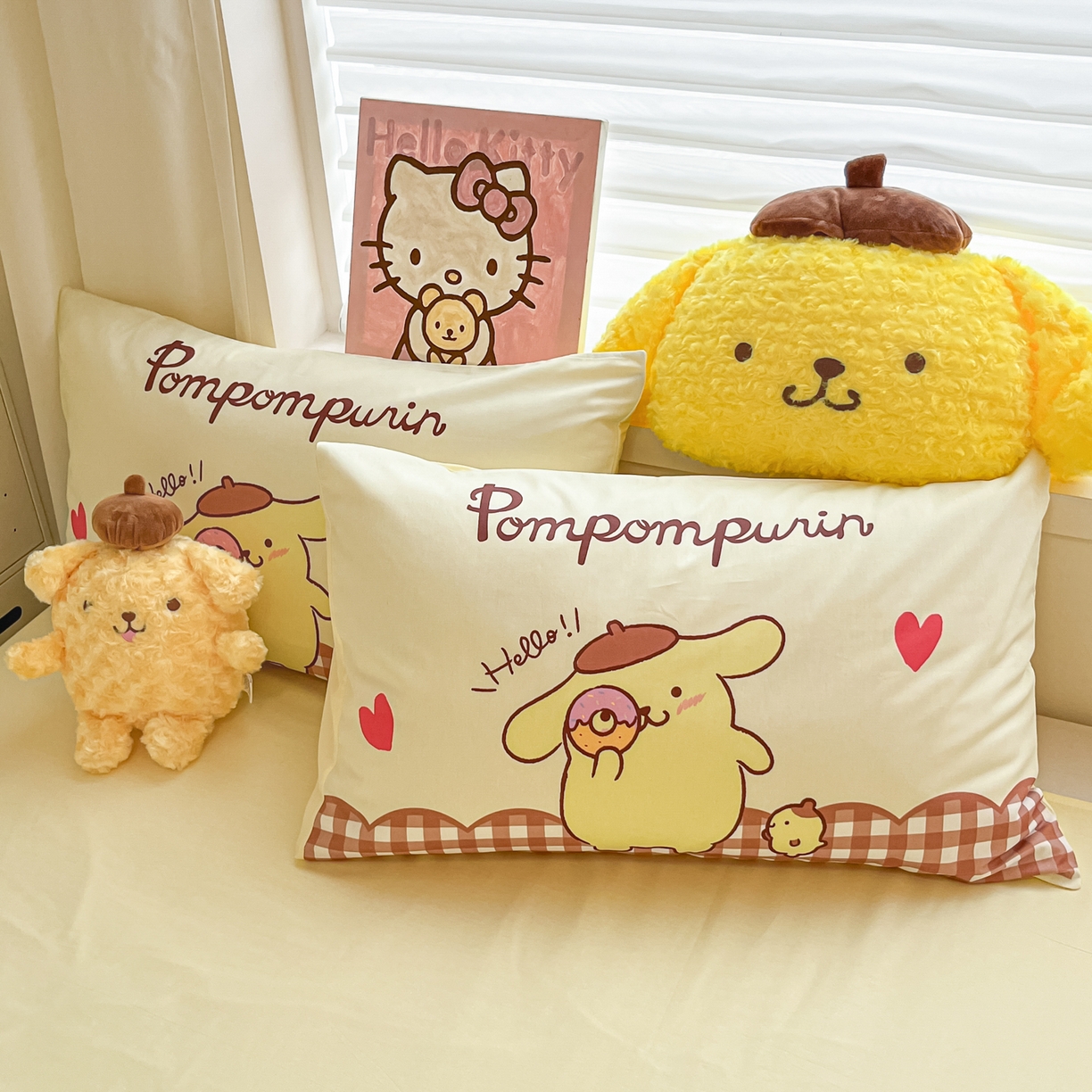 91家纺网 家纺一手货源 找家纺 暮思家居 2026新款正版授权三丽鸥大版全棉纯棉数码印花纯棉四件套系列-第二批(专版花型) 大版-甜甜圈布丁狗