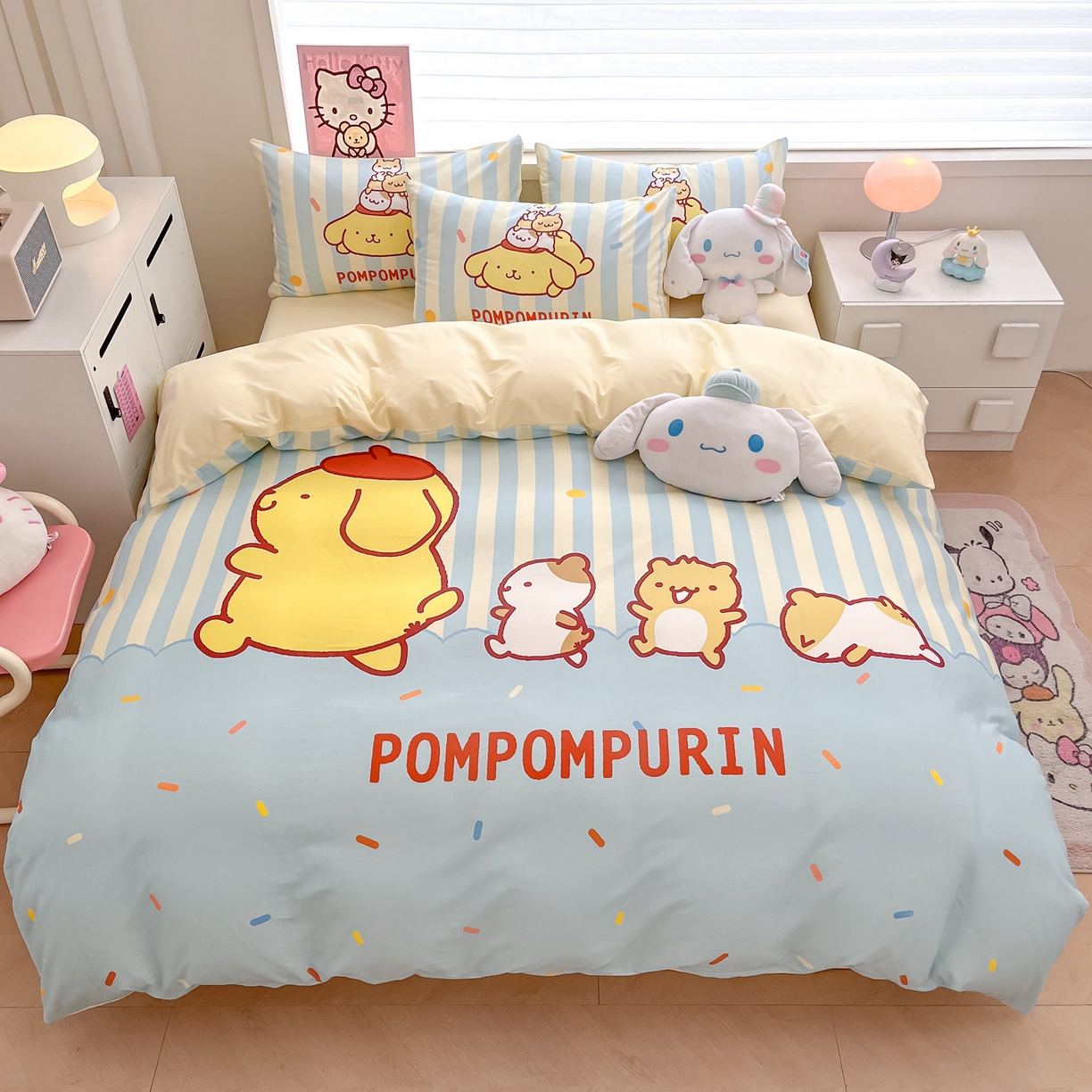 91家纺网 家纺一手货源 找家纺 （总）暮思家居 2026新款正版授权三丽鸥大版全棉纯棉数码印花纯棉四件套系列-第一批