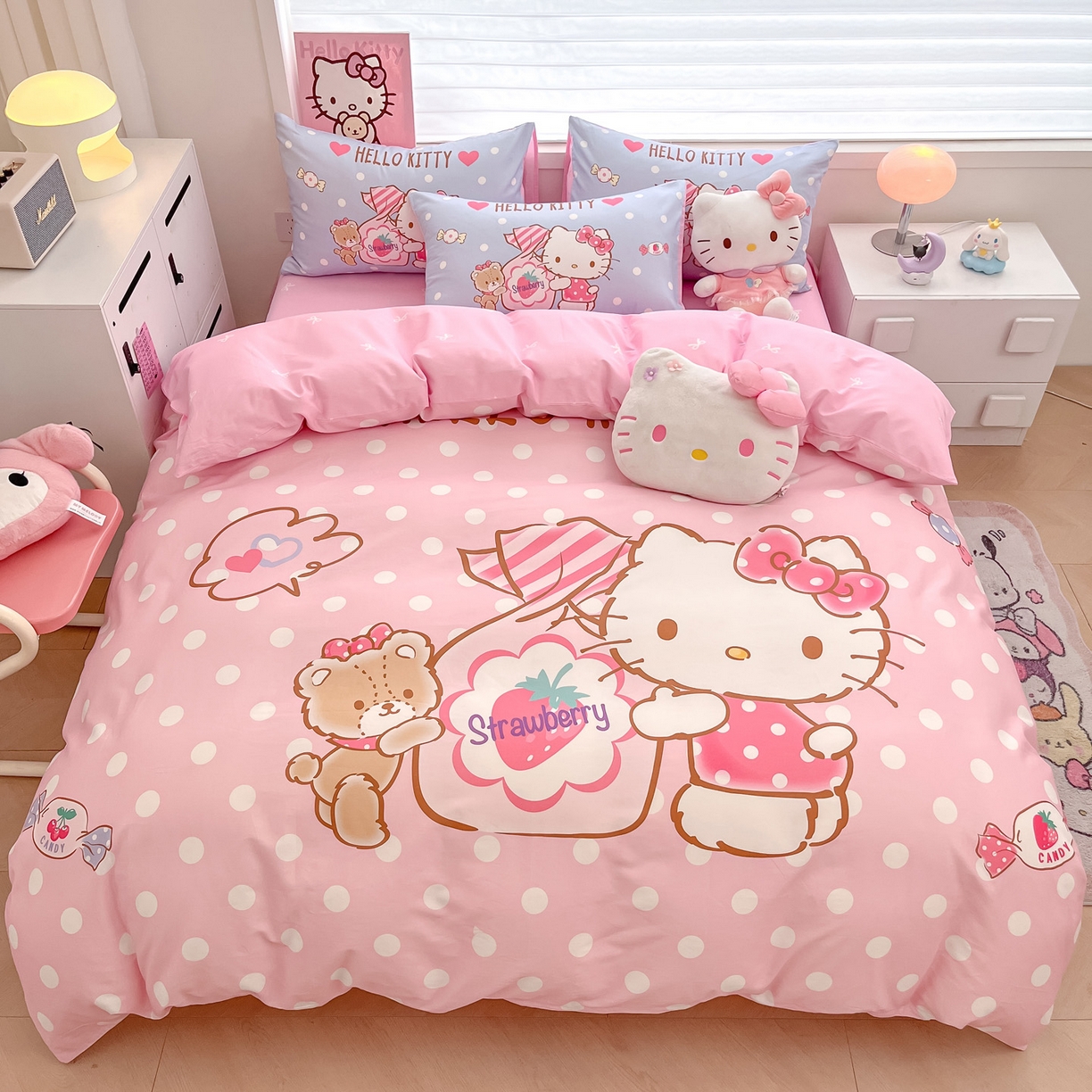 91家纺网 家纺一手货源 找家纺 （总）暮思家居 2026新款正版授权三丽鸥大版全棉纯棉数码印花纯棉四件套系列-第一批