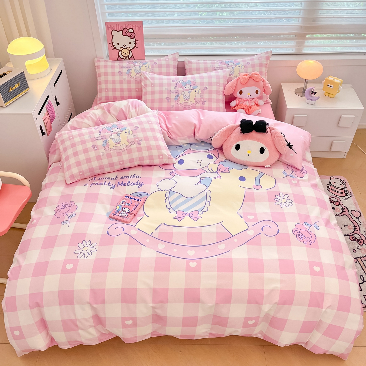 91家纺网 家纺一手货源 找家纺 （总）暮思家居 2026新款正版授权三丽鸥大版全棉纯棉数码印花纯棉四件套系列-第一批