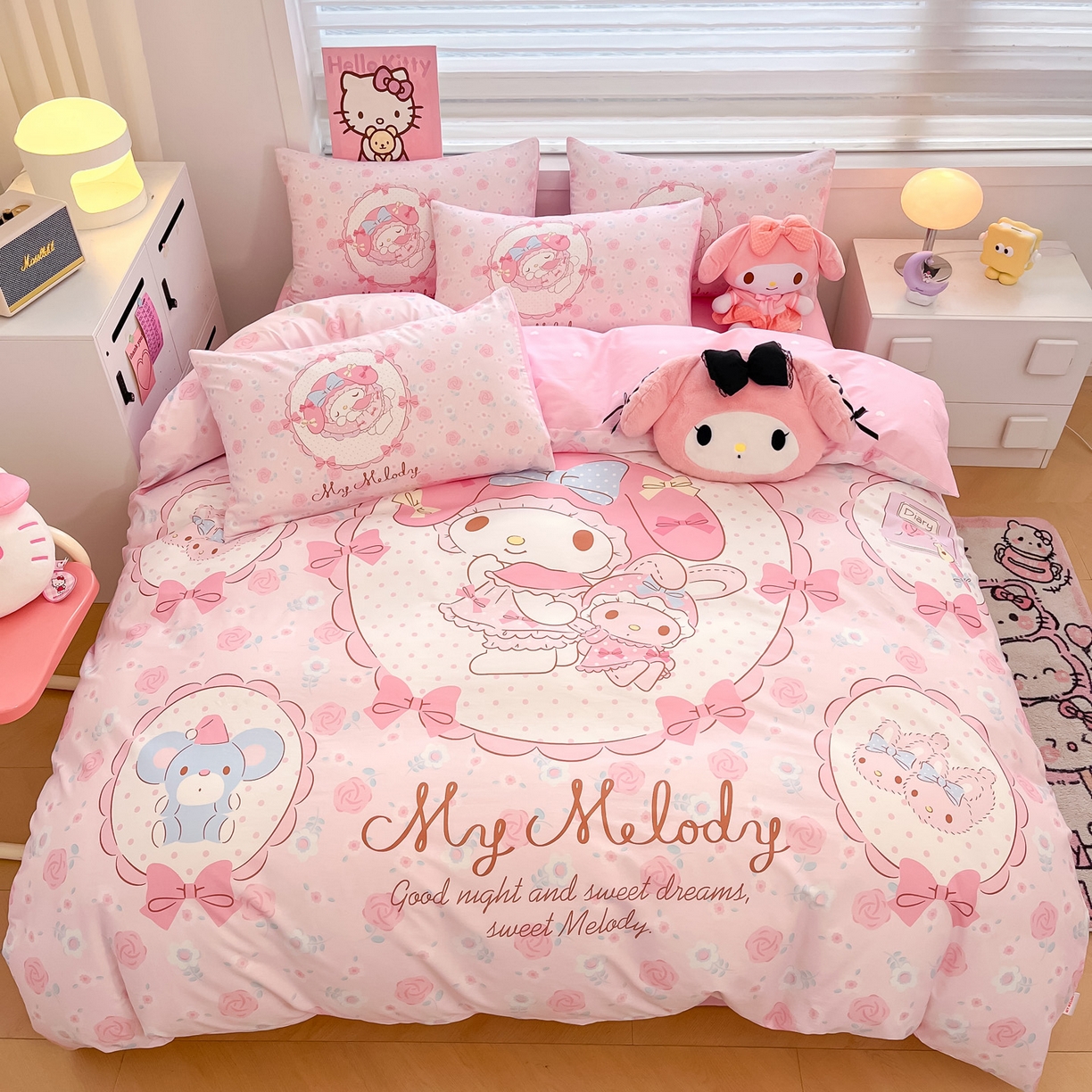 91家纺网 家纺一手货源 找家纺 （总）暮思家居 2026新款正版授权三丽鸥大版全棉纯棉数码印花纯棉四件套系列-第一批