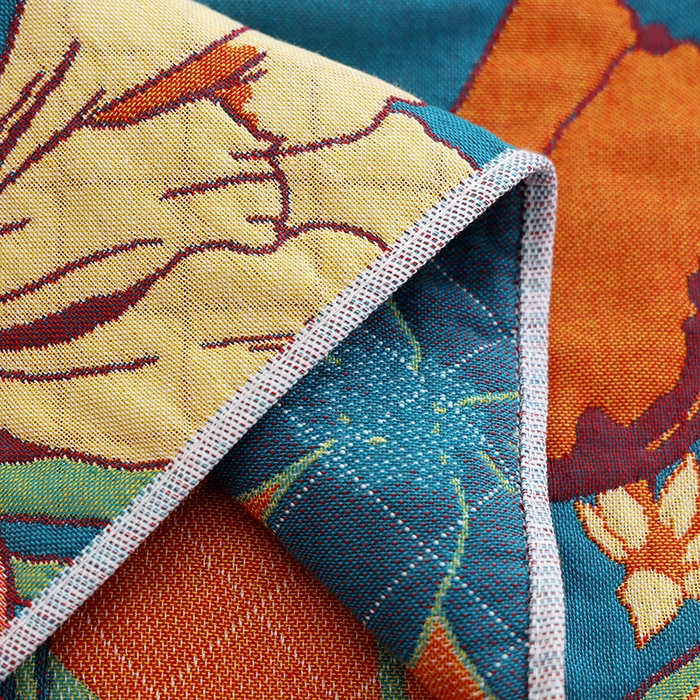 91家纺网 家纺一手货源 找家纺 朴尔家纺-毛巾被 2026新款色织定位提花纯棉四层纱布枕巾 爱情来临-蓝