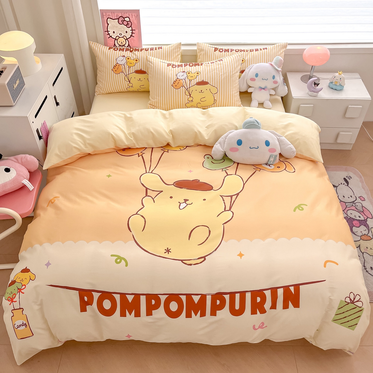 91家纺网 家纺一手货源 找家纺 （总）暮思家居 2026新款正版授权三丽鸥大版全棉纯棉数码印花纯棉四件套系列-第一批