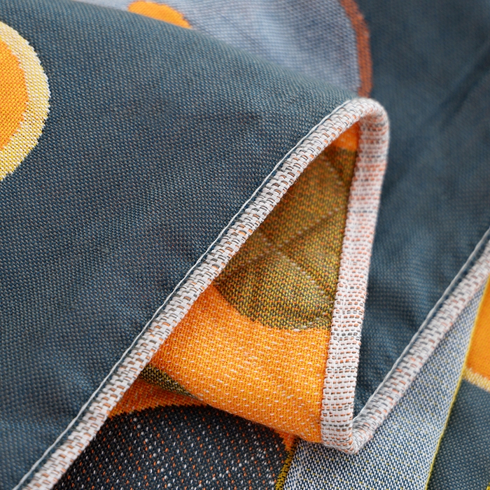 91家纺网 家纺一手货源 找家纺 朴尔家纺-毛巾被 2026新款色织定位提花纯棉四层纱布枕巾 百变熊仔-藏青