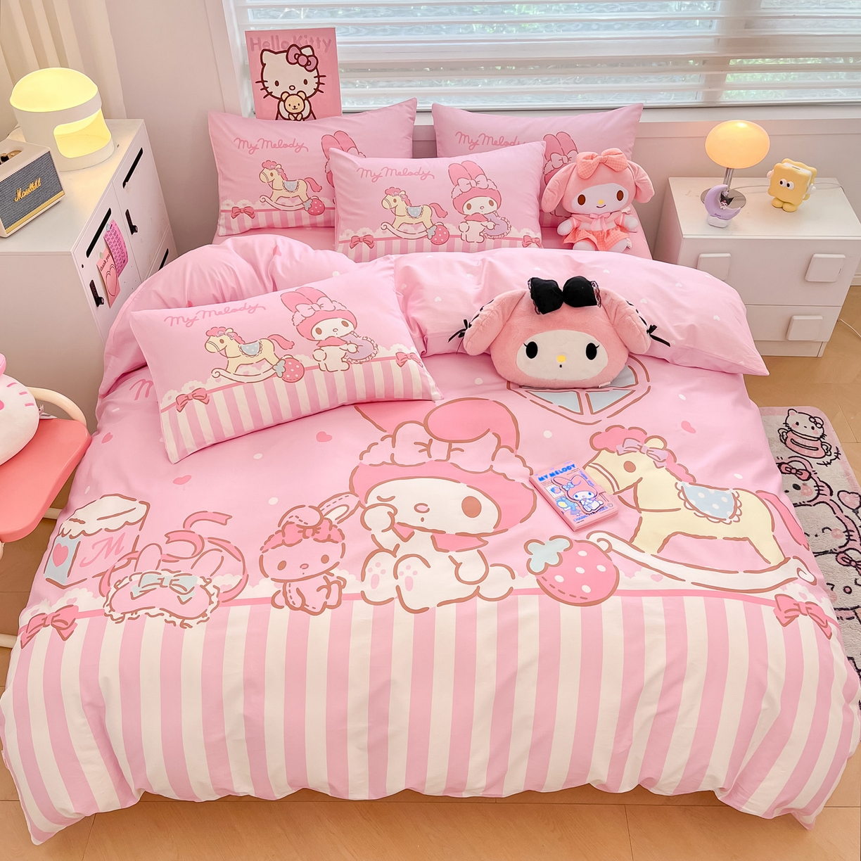 91家纺网 家纺一手货源 找家纺 （总）暮思家居 2026新款正版授权三丽鸥大版全棉纯棉数码印花纯棉四件套系列-第一批