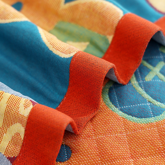 91家纺网 家纺一手货源 找家纺 朴尔家纺-毛巾被 2026新款色织定位提花纯棉四层纱布枕巾 百变熊仔-蓝