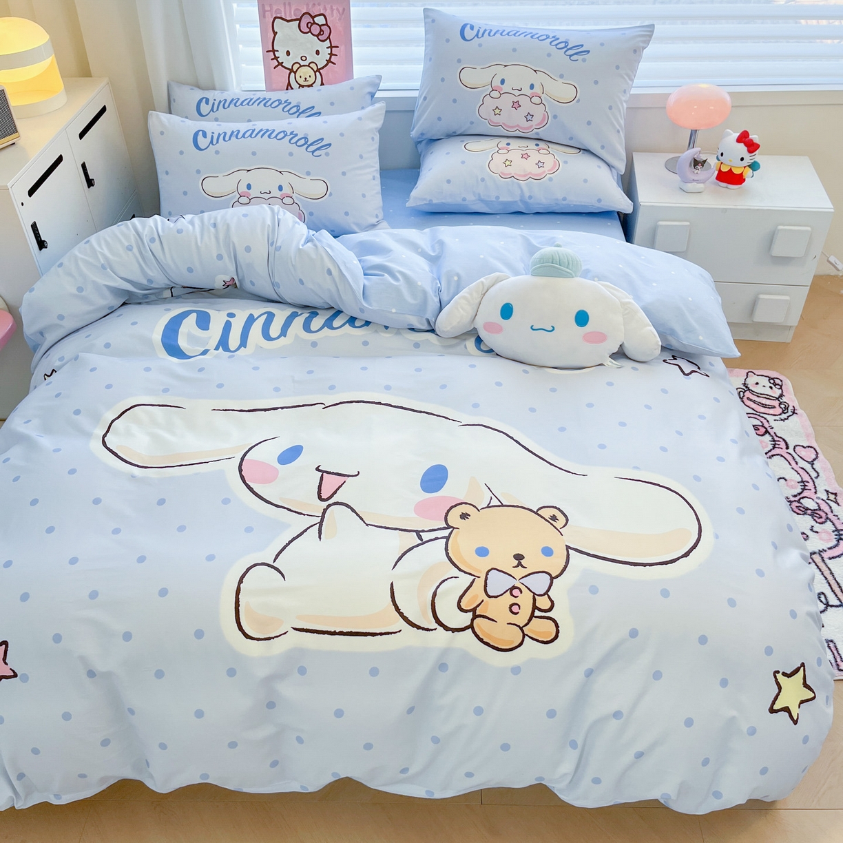 91家纺网 家纺一手货源 找家纺 暮思家居 2026新款正版授权三丽鸥大版全棉纯棉数码印花纯棉四件套系列-第二批(专版花型) 大版-小熊玉桂狗