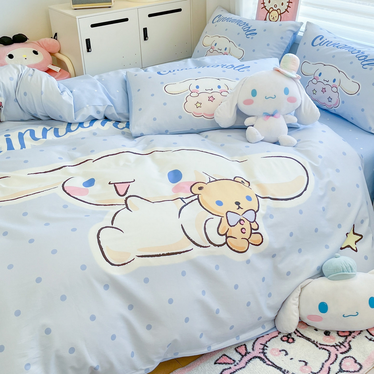 91家纺网 家纺一手货源 找家纺 暮思家居 2026新款正版授权三丽鸥大版全棉纯棉数码印花纯棉四件套系列-第二批(专版花型) 大版-小熊玉桂狗