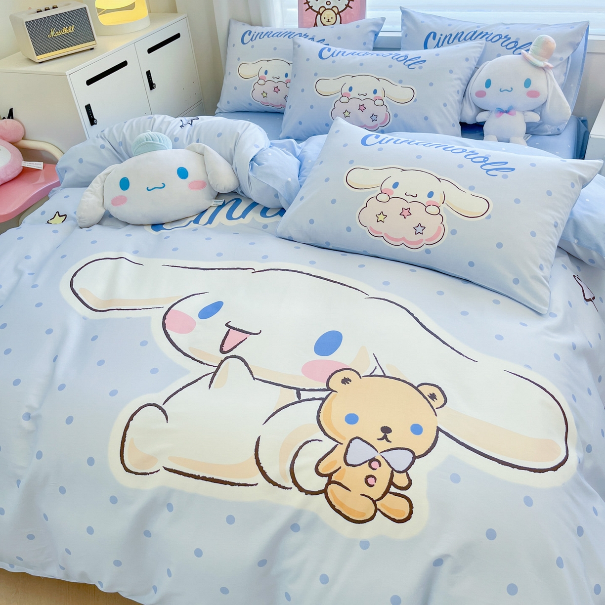 91家纺网 家纺一手货源 找家纺 暮思家居 2026新款正版授权三丽鸥大版全棉纯棉数码印花纯棉四件套系列-第二批(专版花型) 大版-小熊玉桂狗