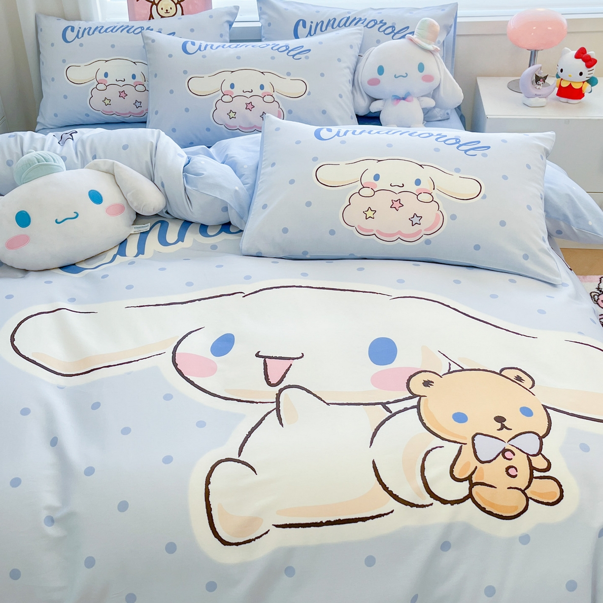 91家纺网 家纺一手货源 找家纺 暮思家居 2026新款正版授权三丽鸥大版全棉纯棉数码印花纯棉四件套系列-第二批(专版花型) 大版-小熊玉桂狗