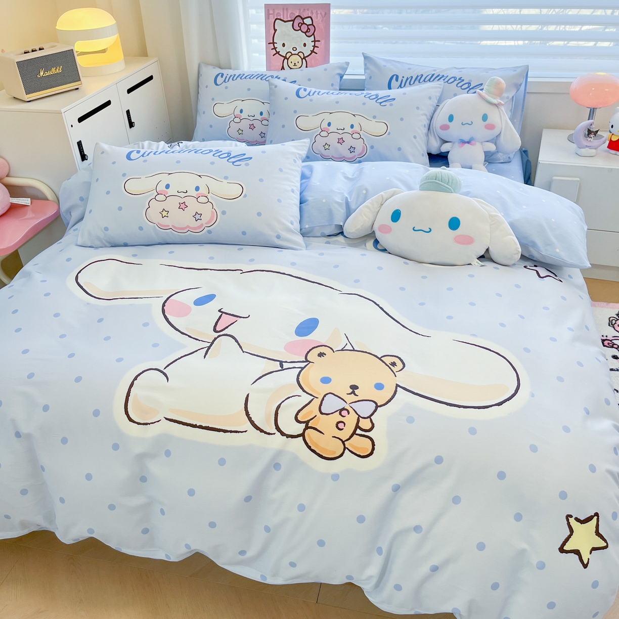 91家纺网 家纺一手货源 找家纺 暮思家居 2026新款正版授权三丽鸥大版全棉纯棉数码印花纯棉四件套系列-第二批(专版花型) 大版-小熊玉桂狗