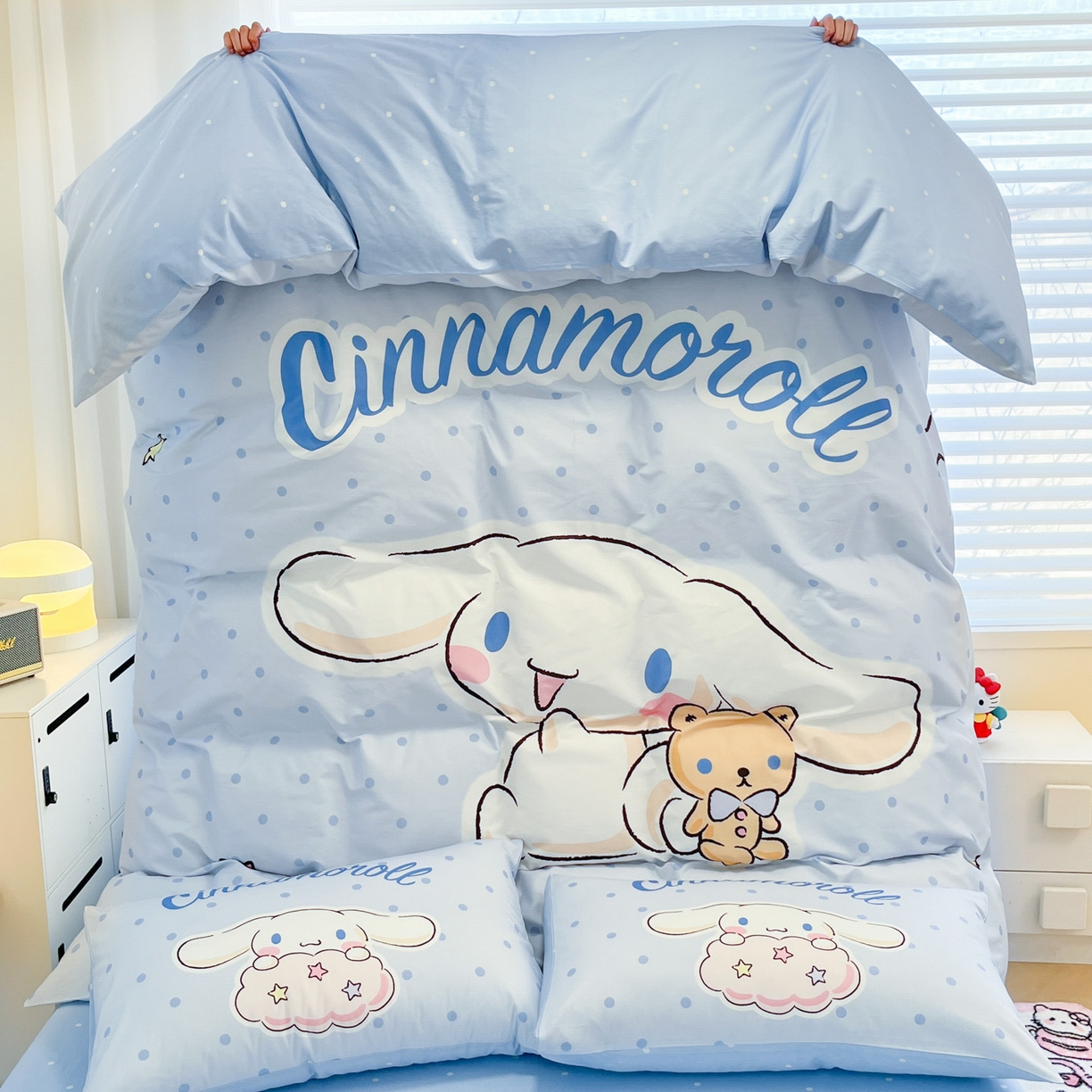 91家纺网 家纺一手货源 找家纺 暮思家居 2026新款正版授权三丽鸥大版全棉纯棉数码印花纯棉四件套系列-第二批(专版花型) 大版-小熊玉桂狗