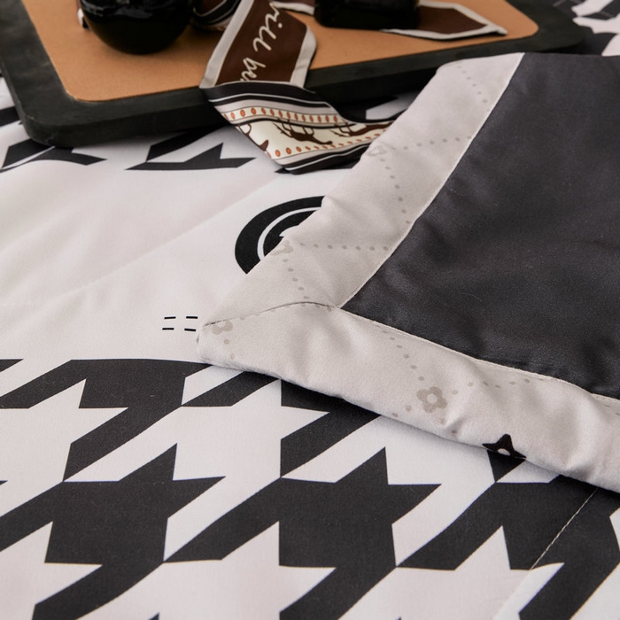 91家纺网 家纺一手货源 找家纺 宝薇 2026新款潮牌轻奢风大版夏被夏凉被空调被 千鸟结